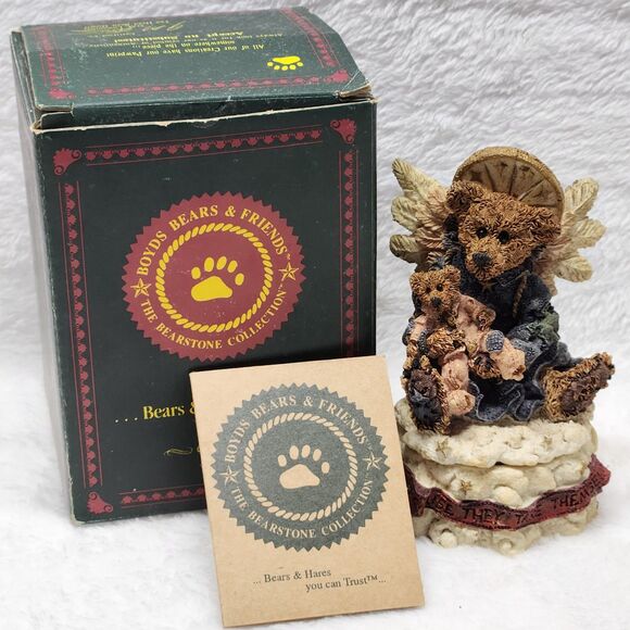 Boyds Bears & Friends Angelica the Guardian Figurine Trinket Box Style #2266 - Picture 1 of 13